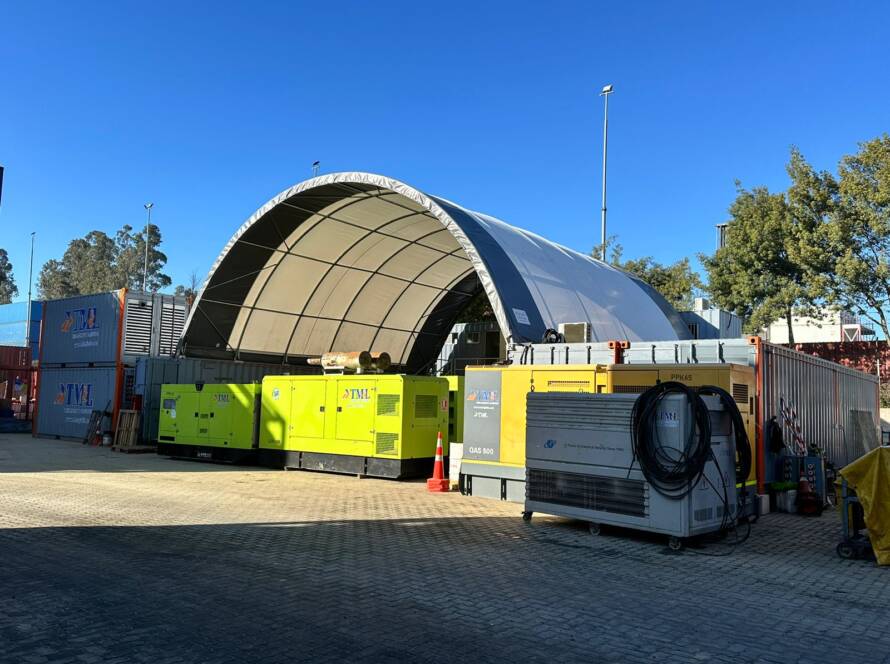CARPA SOBRE CONTENEDOR O PERFILERIA